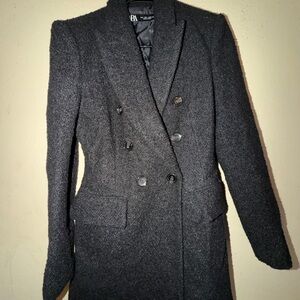 Zara Women's Black Double-Breasted Blazer